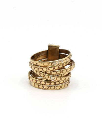 stacked stamped brass ring | Fair Anita