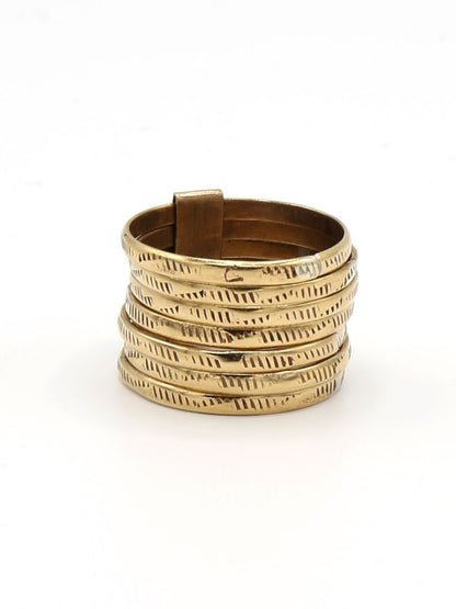stacked stamped brass ring | Fair Anita