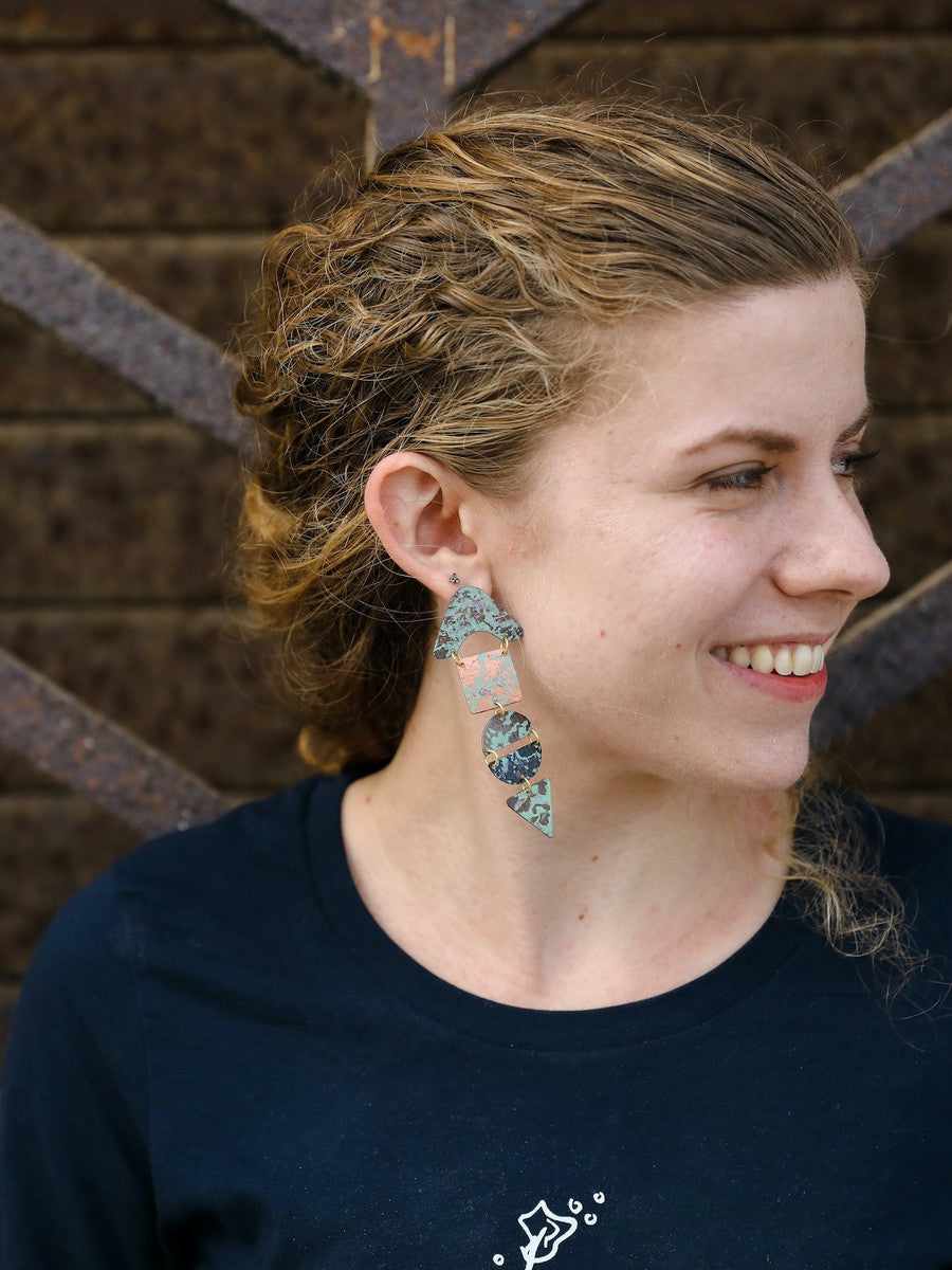 Statement painted patina earrings | Fair Anita