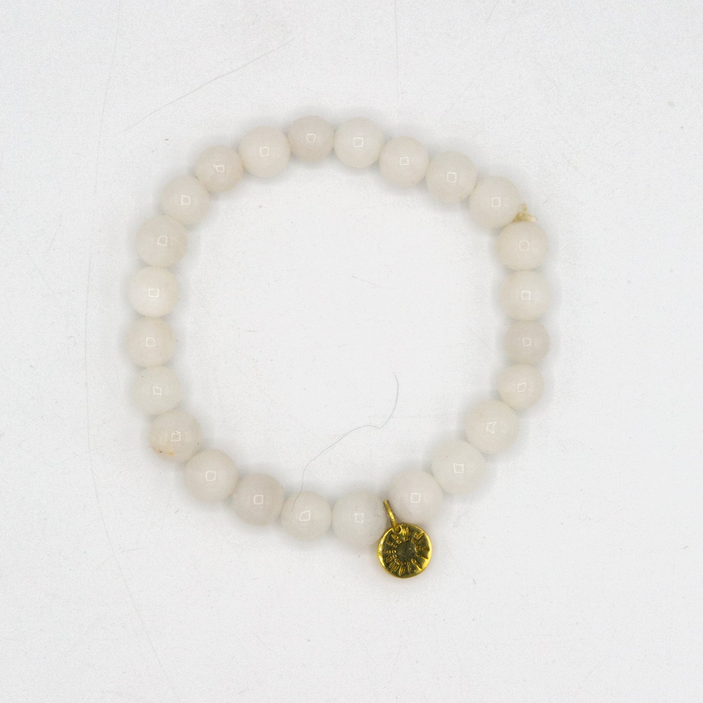 Stone Elastic Bracelet - White Agate