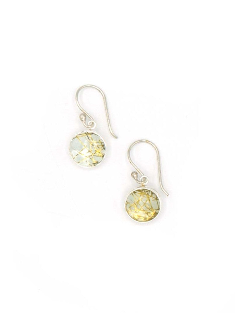 Silver drop rutilated quartz earrings | Fair Anita