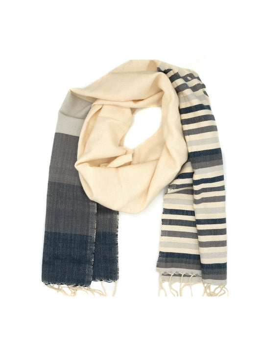 blue stripe tan scarf _Fair Anita