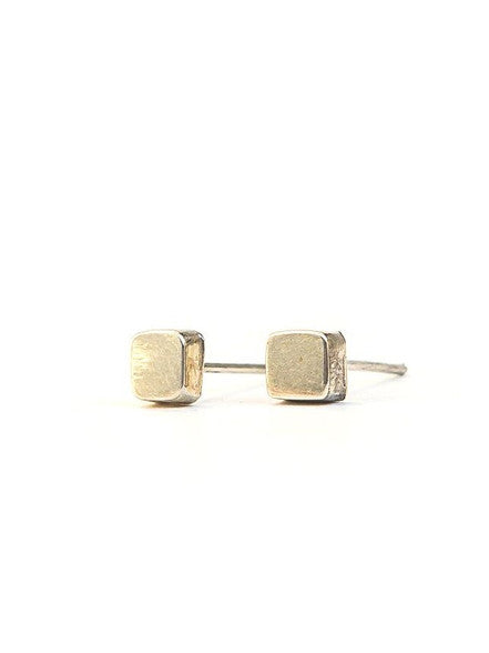 Tiny Square Sterling Studs