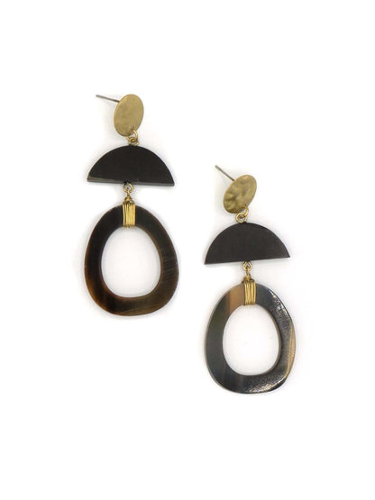 upcycled horn statement earrings | Fair Anita