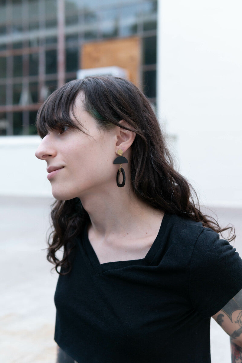 upcycled horn statement earrings | Fair Anita