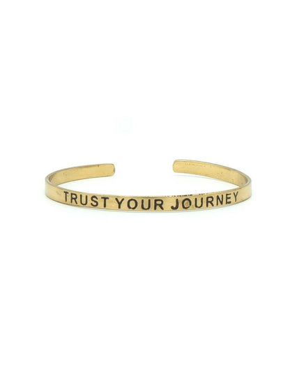 brass quote bracelet trust your journey  | Fair Anita