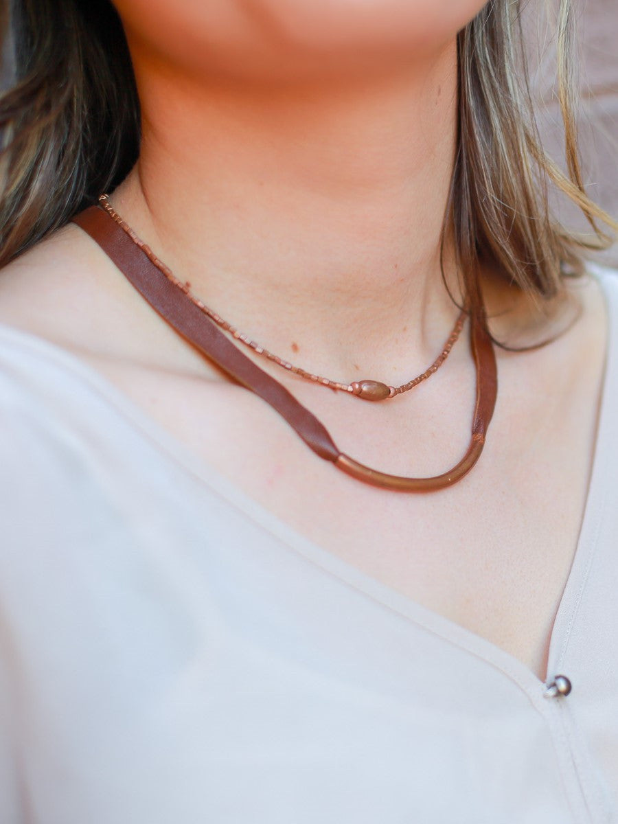 Short copper tube necklace | Fair Anita