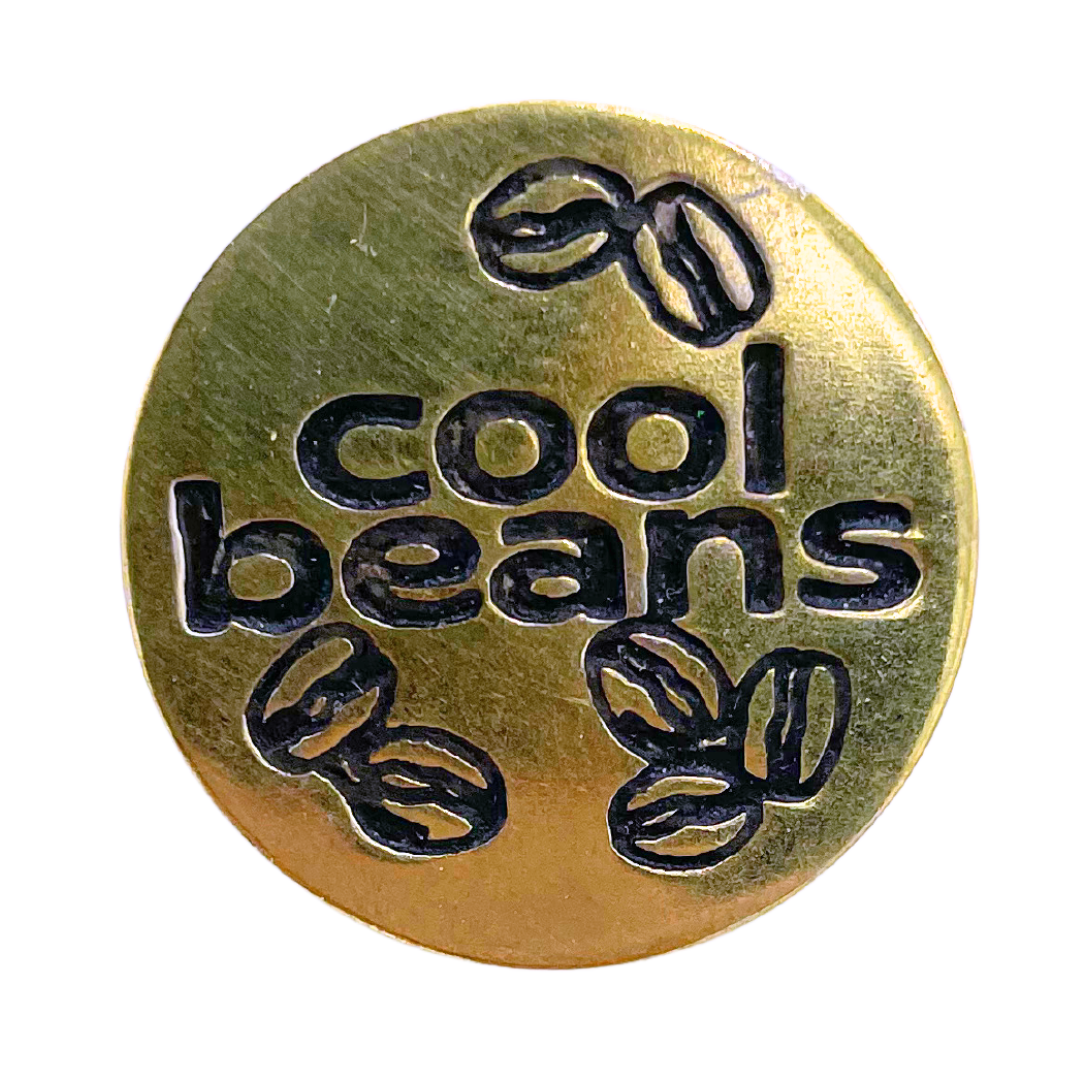 Cool Beans Pin - Recycled Brass