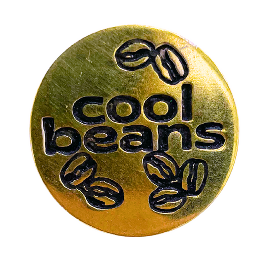 Cool Beans Pin - Recycled Brass