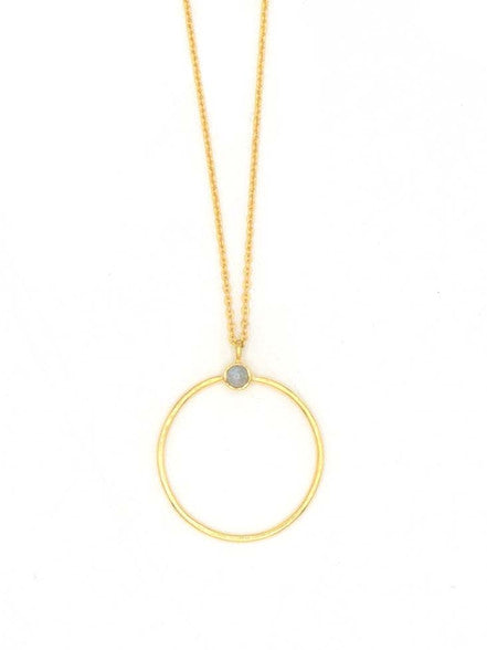 White Stone Loop Necklace