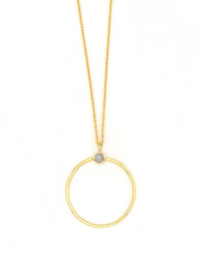 White Stone Loop Necklace