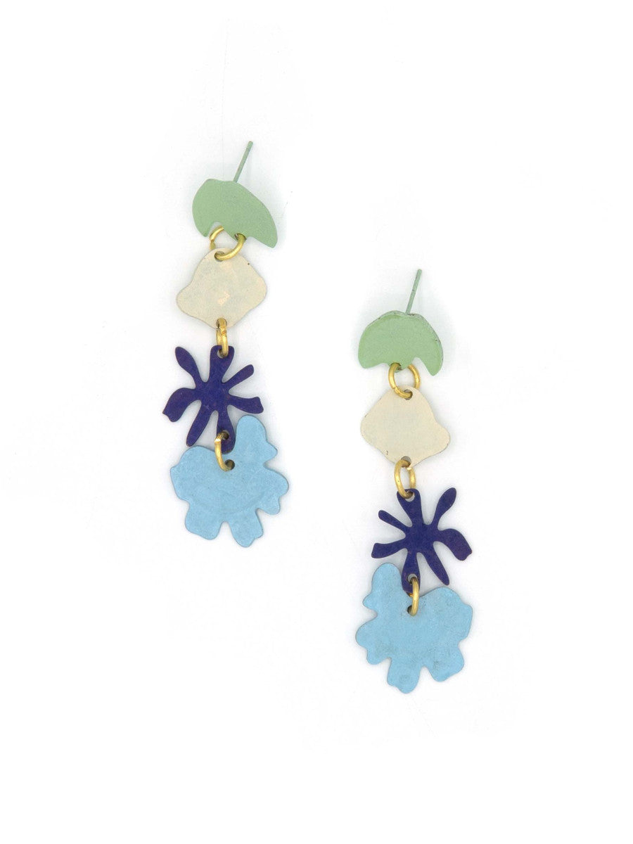 trendy teal floral drop earrings_FAIR Anita