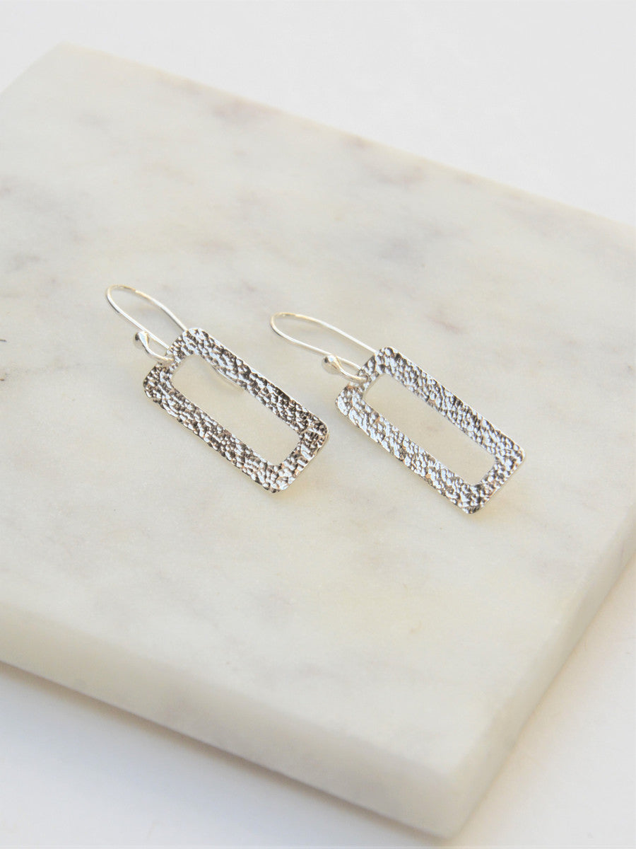 Rectangle sterling silver earrings | Fair Anita