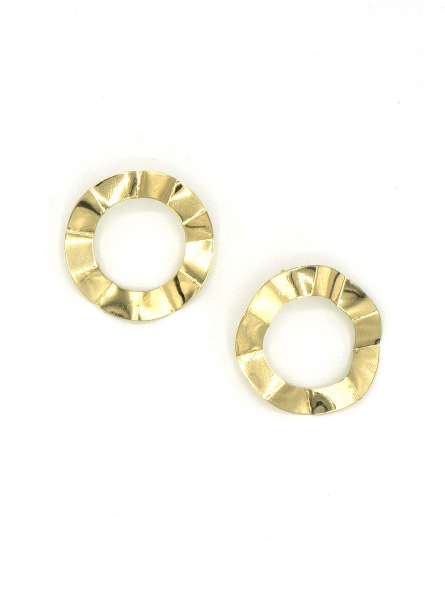 large circle stud earrings crinkled | Fair Anita