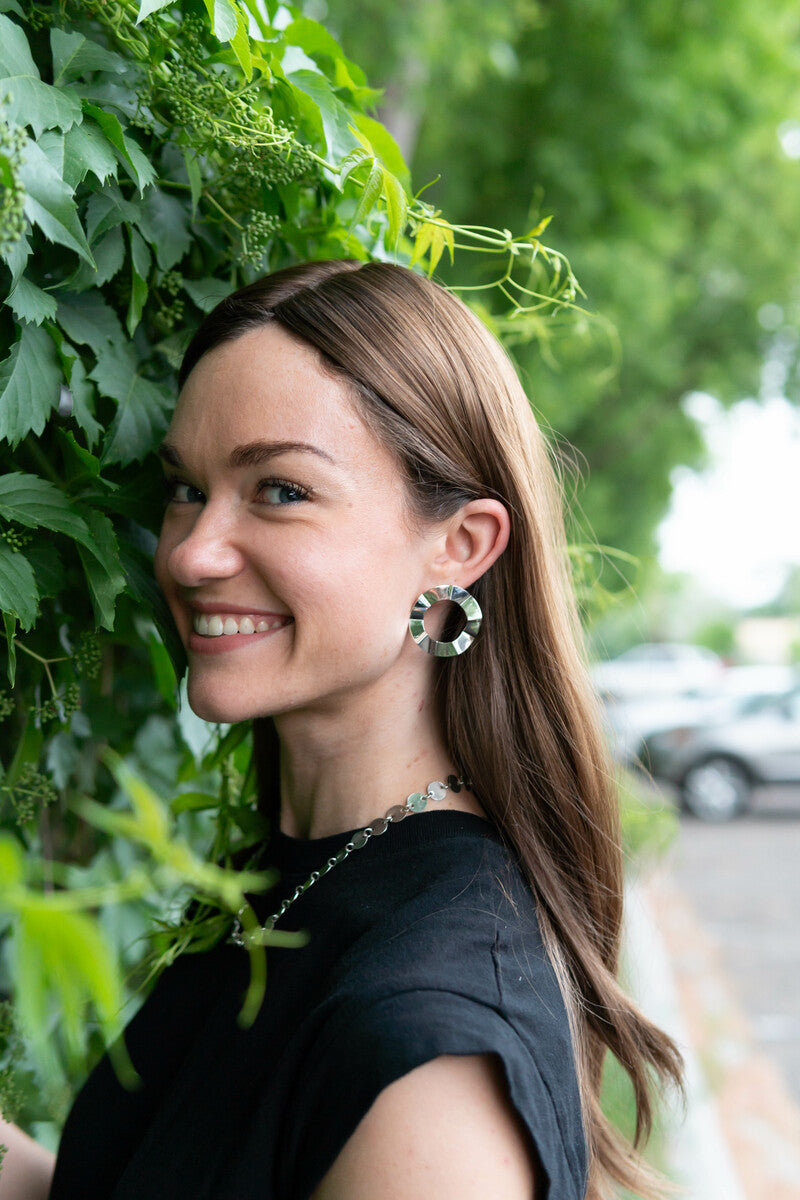 Large circle sale stud earrings