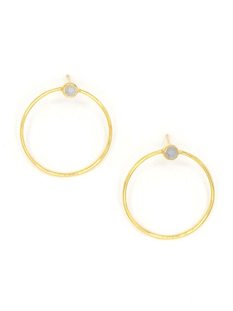 dainty oversized brass circle stud | Fair Anita