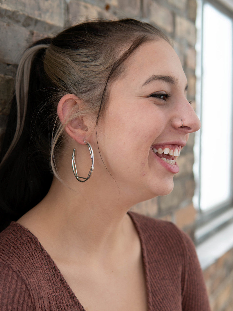 affordable + ethical hexagon statement hoops | Fair Anita