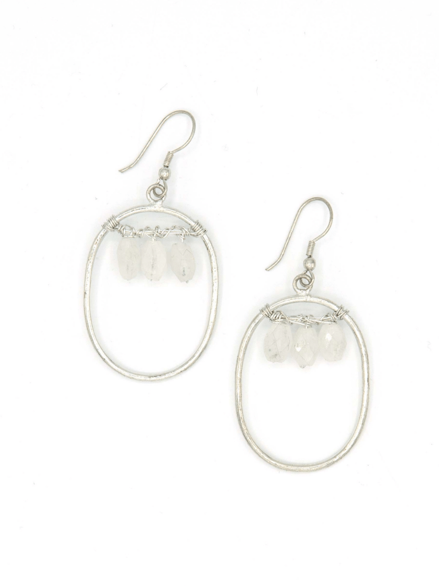 oval earrings with moonstone | Fair Anita