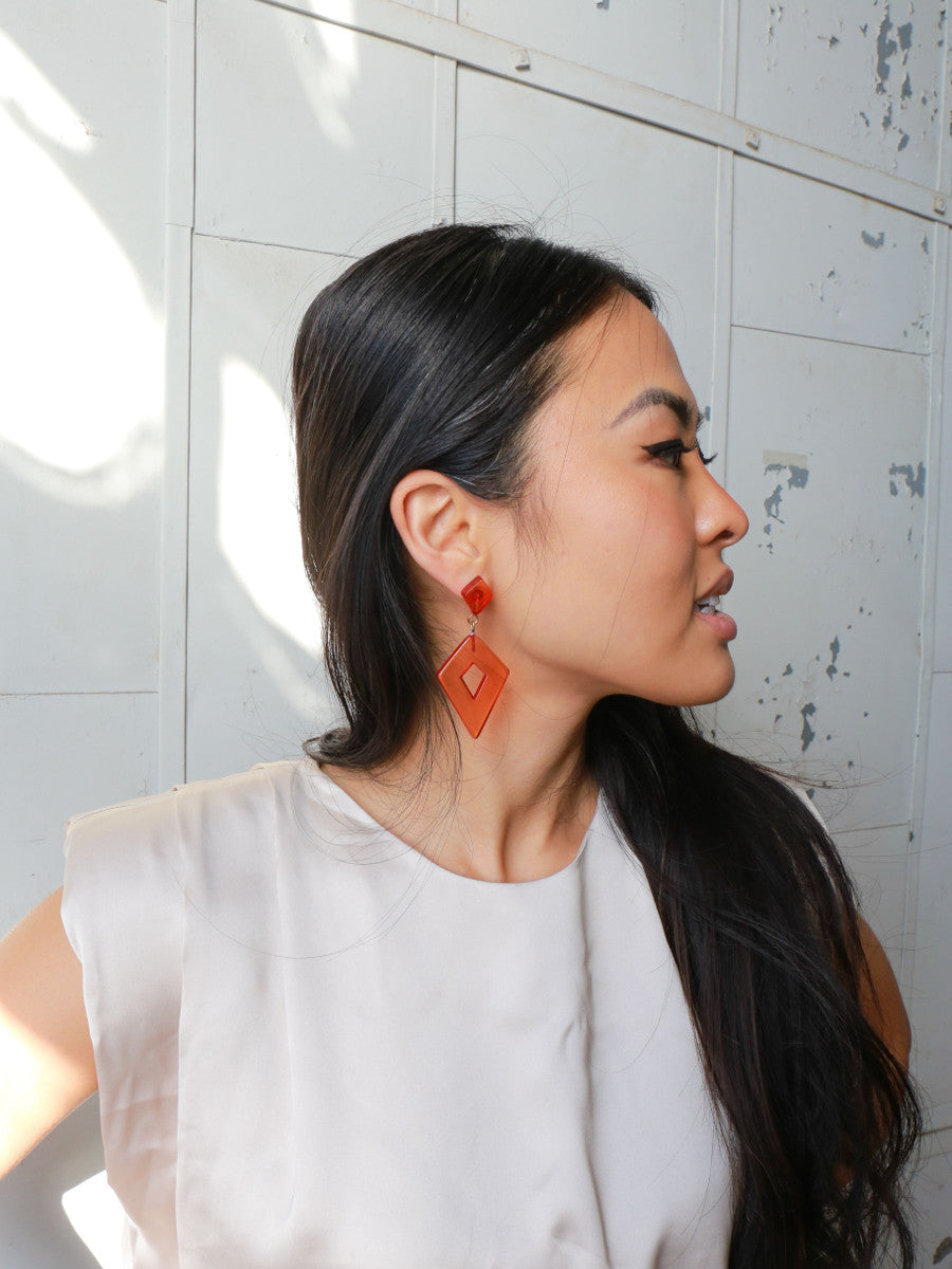 bright orange fair trade earrings | Fair Anita 