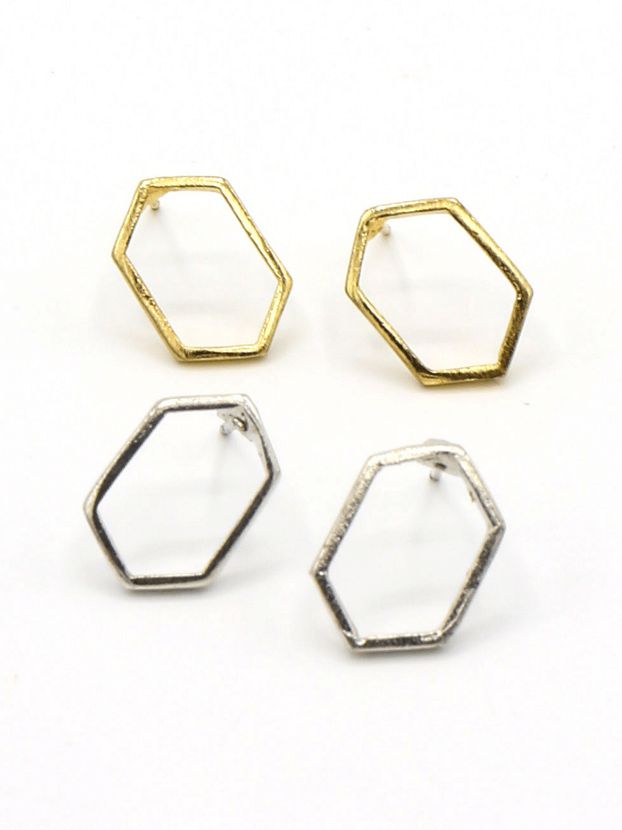 dainty hexagon earrings | Fair Anita