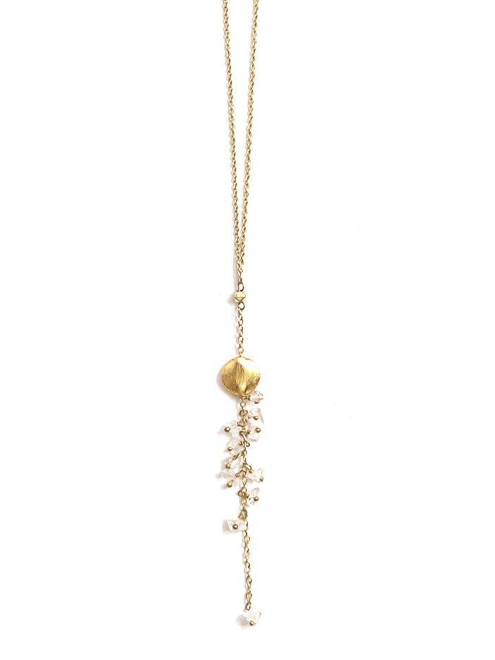 Delicate clear stone drop necklace | Fair Anita