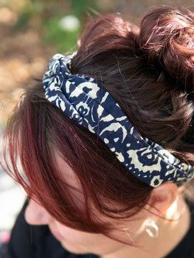 fair trade elastic knot headband blue | Fair Anita