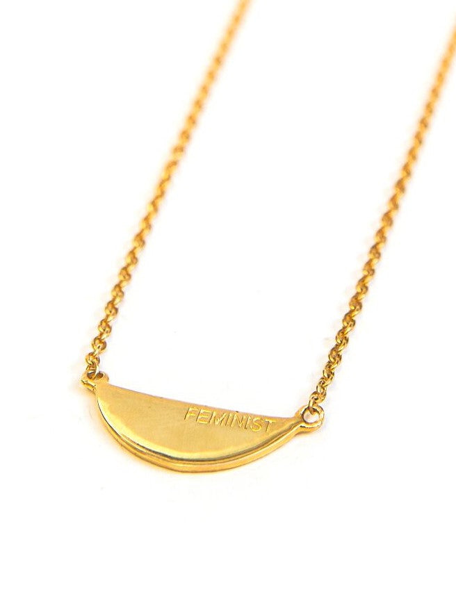 Feminist quote necklace in gold | Fair Anita