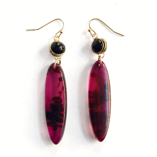Garnet Flow Resin Earrings