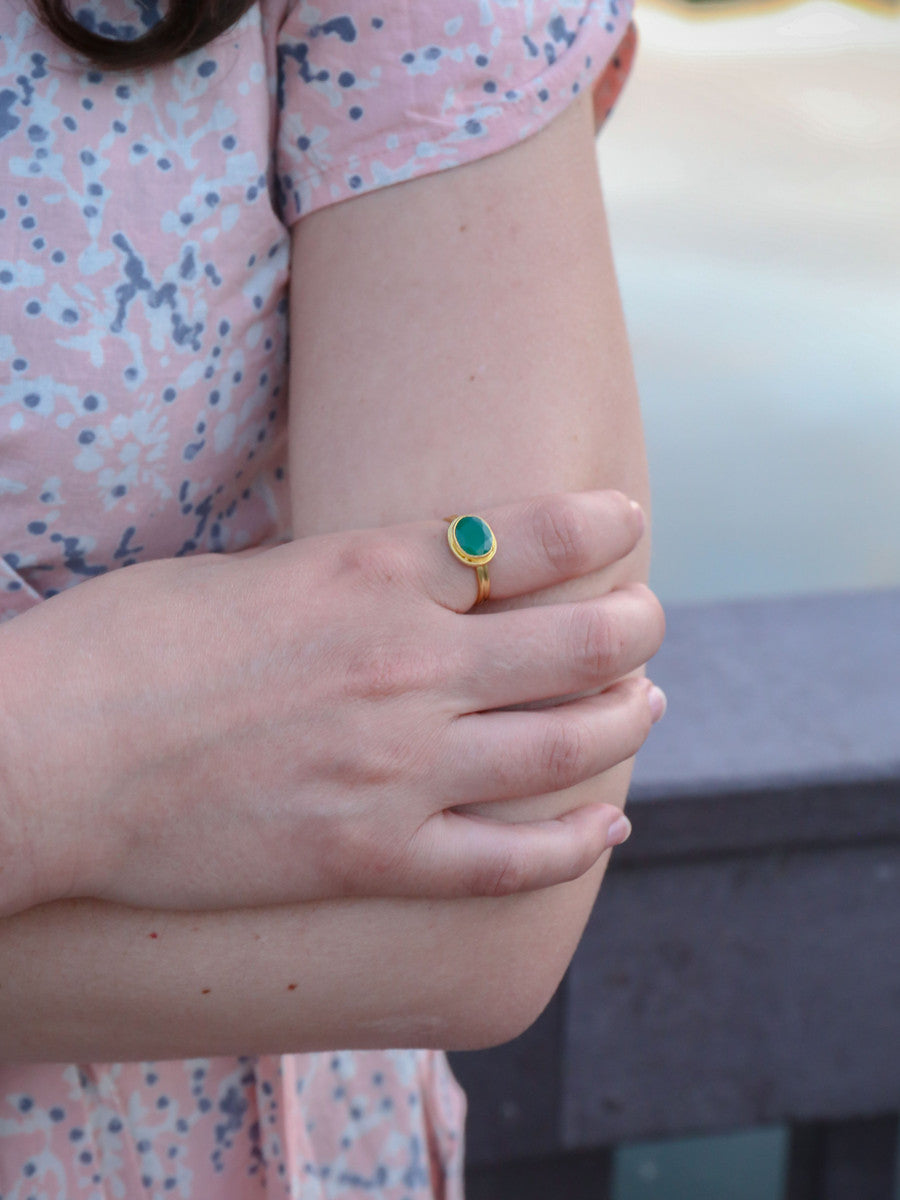 geometric stone sterling ring turquoise | Fair Anita