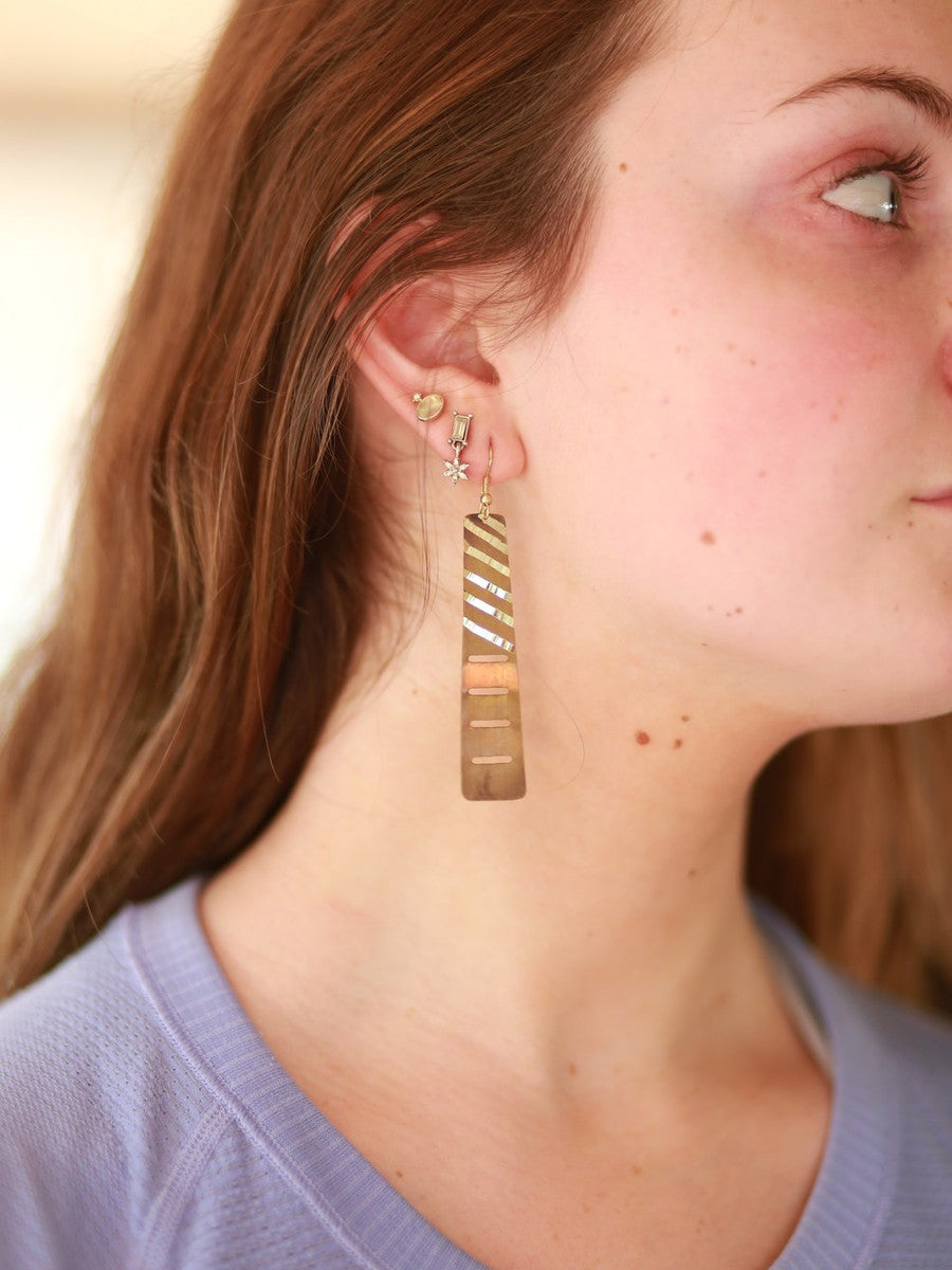 long patterned dangle earrings | Fair Anita
