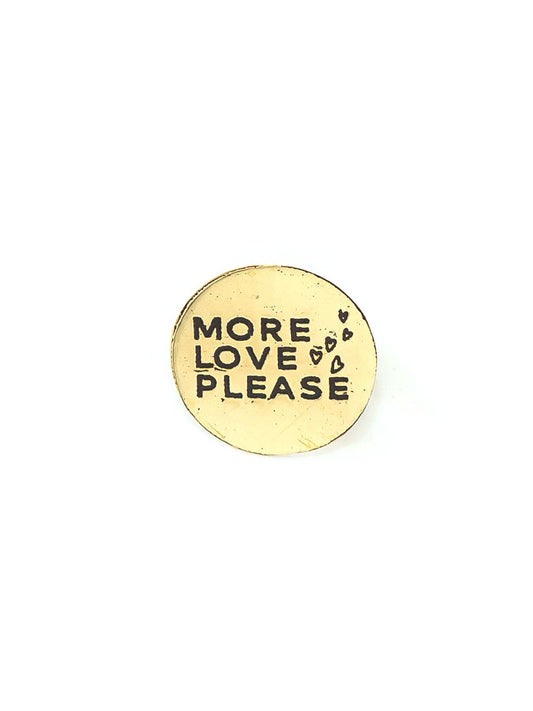 positive feminist message brass pin | Fair Anita