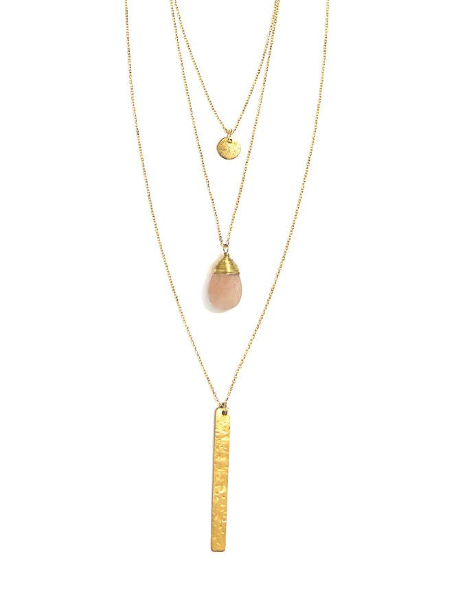 easy convertible layered necklace in brass  | Fair Anita