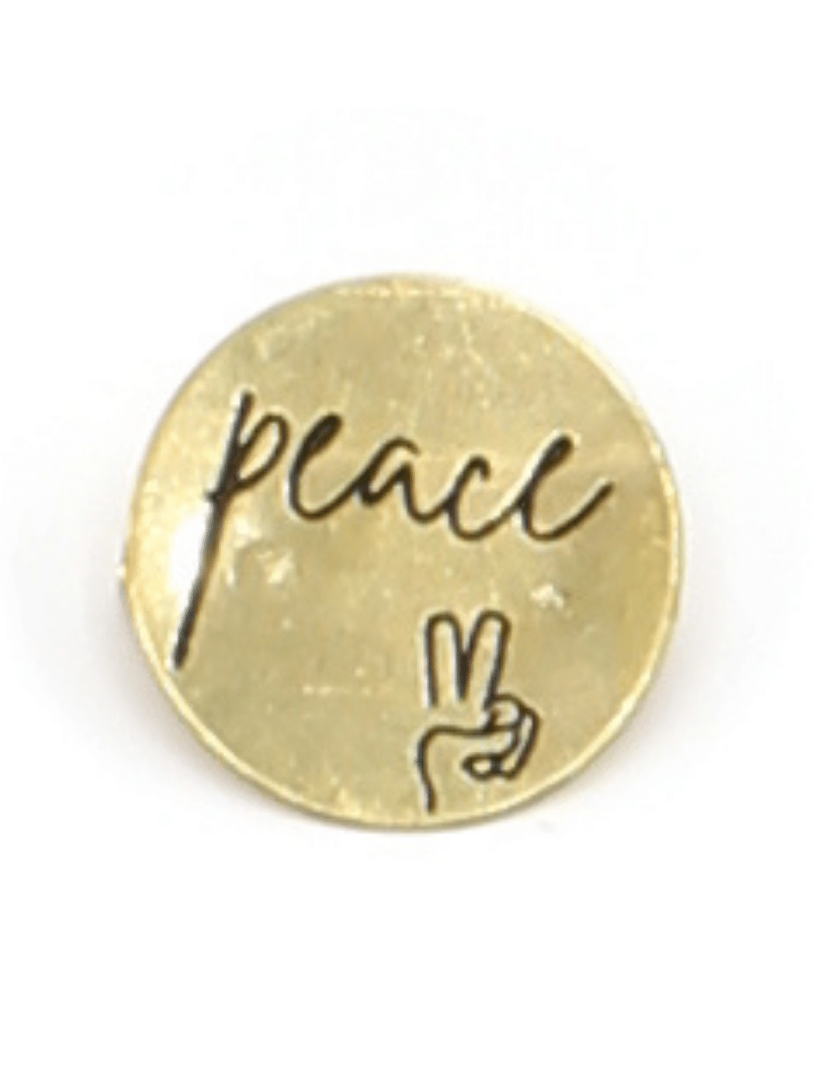 affordable ethical brass peace pin  | Fair Anita