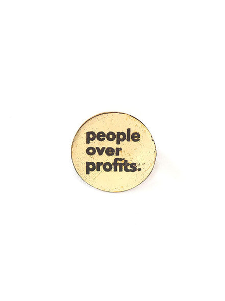 People Over Profits Pin - Brass