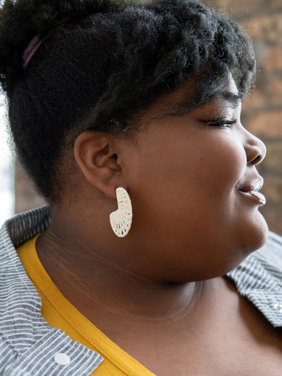 raffia hoop statement earrings | Fair Anita