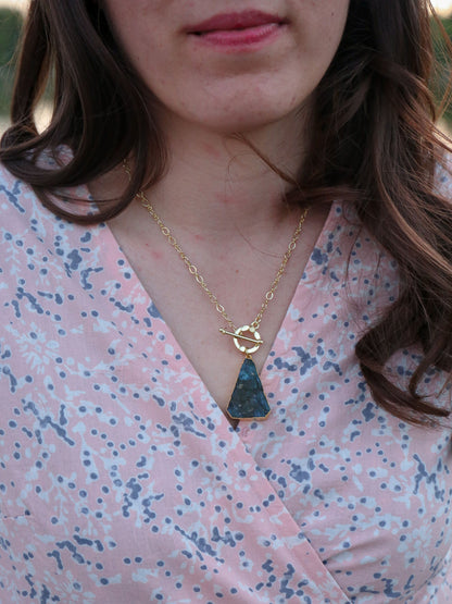 raw labradorite triangle necklace | Fair Anita