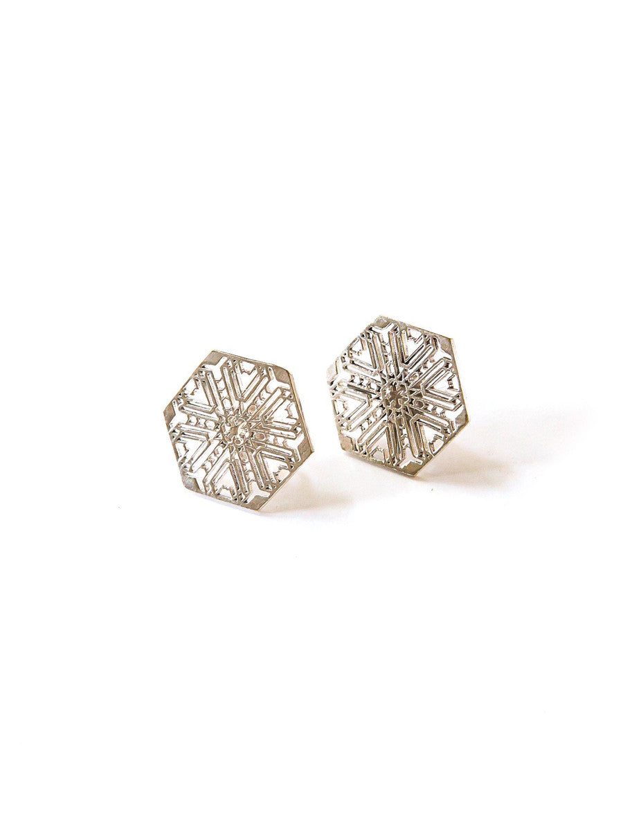 oversized snowflake earrings silver | Fair Anita