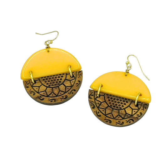 Sunflower Fields Mixed Material Earrings