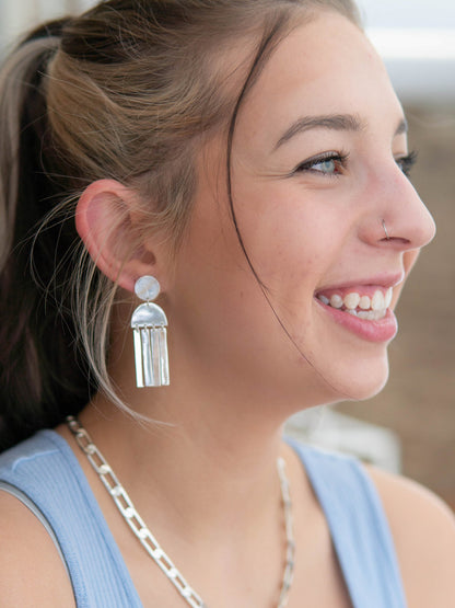trendy silver wind chime earrings | Fair Anita
