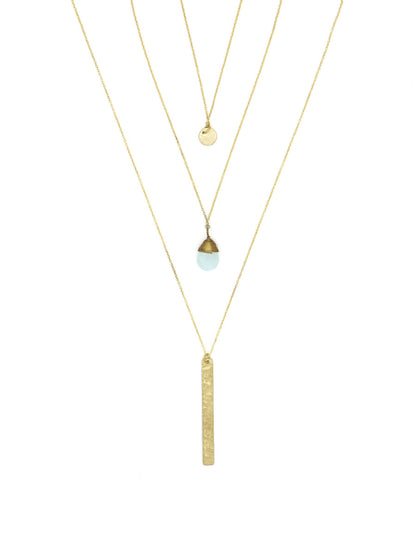 easy convertible layered necklace in brass  | Fair Anita