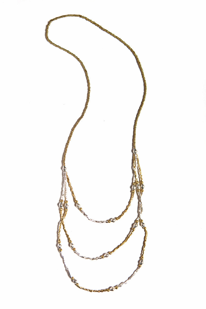 elegant mixed metal long necklace | Fair Anita