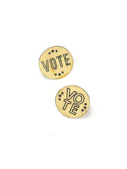 stamped brass vote pin ethically-made | Fair Anita