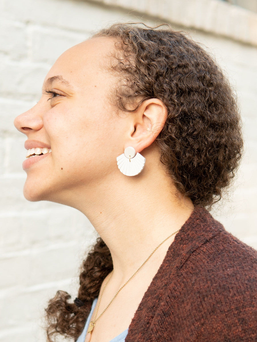 white clay textured earrings | Fair Anita