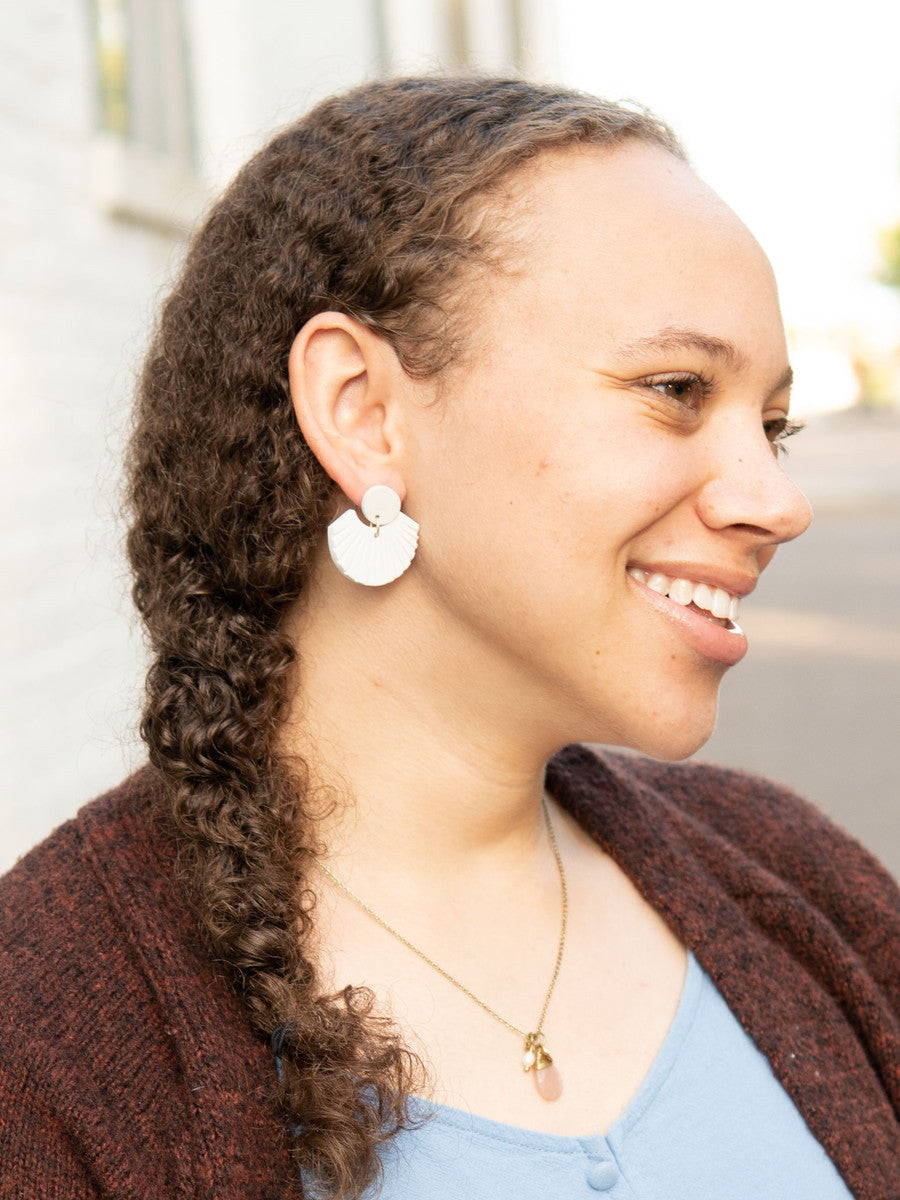 white clay textured earrings | Fair Anita